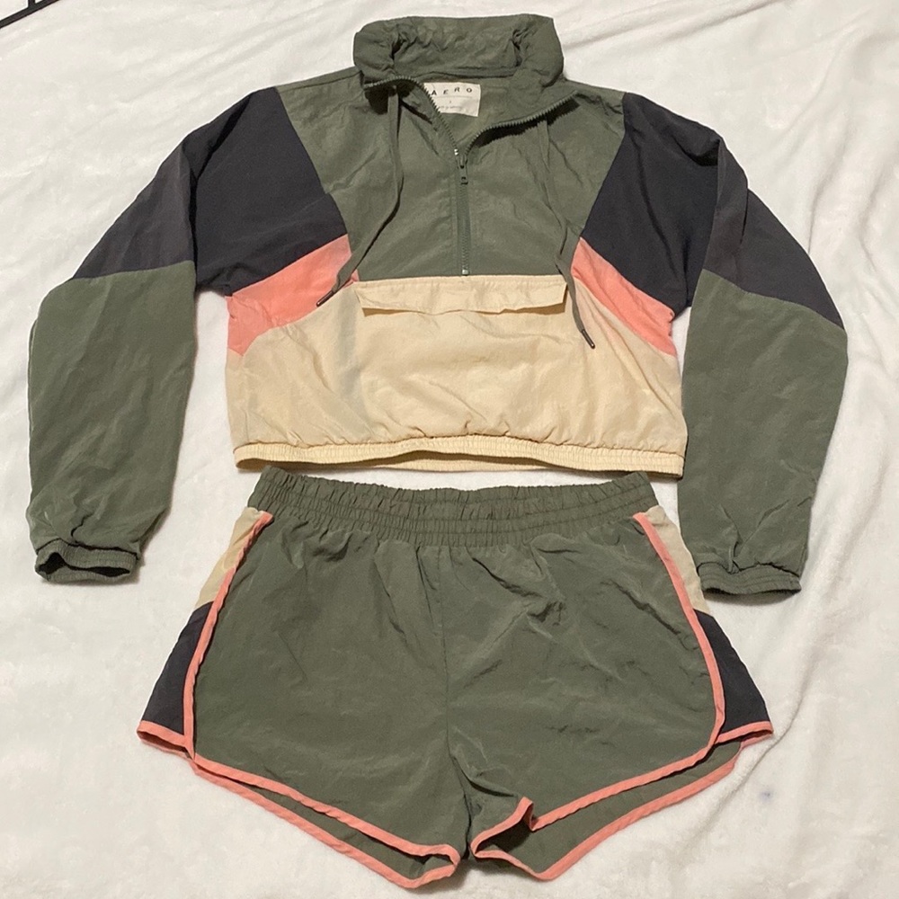 Aeropostale Track Matching Set - size small top and size medium shorts